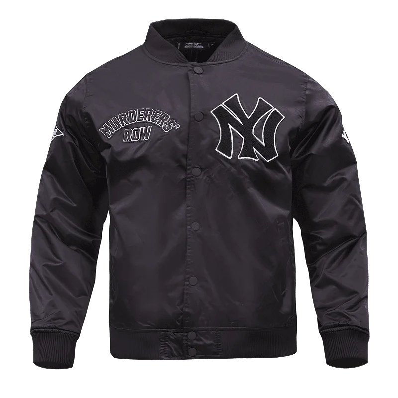 Urban Design Sense MLB NEW YORK YANKEES MURDERERS ROW CHEST HIT MEN'S SATIN JACKET (BLACK) Urban Design Sense MLB NEW YORK YANKEES MURDERERS ROW CHEST HIT MEN'S SATIN JACKET (BLACK)