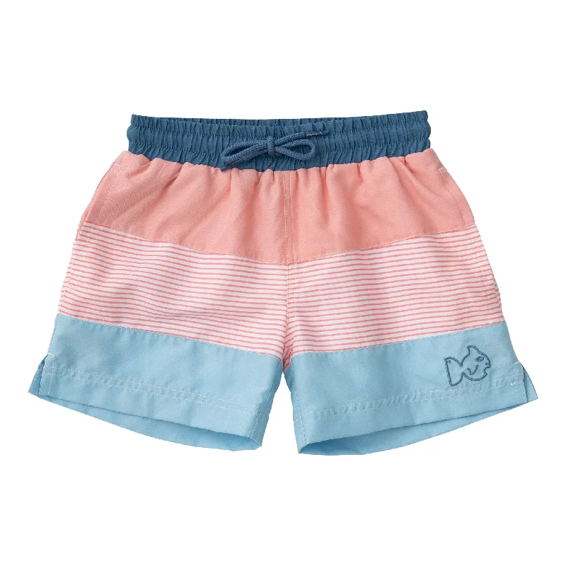 French Style Boogie Board Swim Trunk Mango Colorblock
