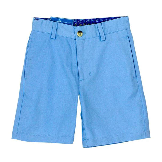 Single-shoulder Neck Design Harbor Blue Twill Shorts