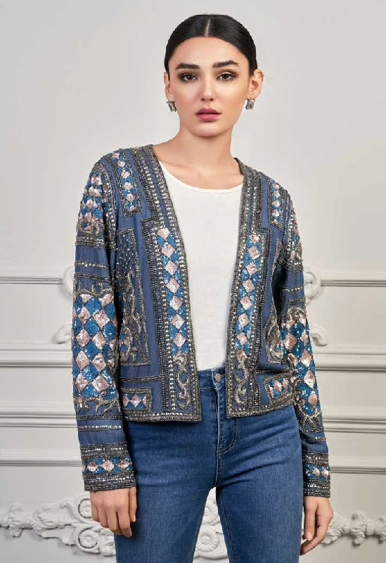 Quality Tailoring Embellished Tencel Jacket