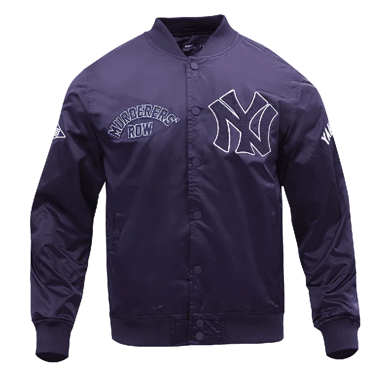 New Design MLB NEW YORK YANKEES MURDERERS ROW CHEST HIT MEN'S SATIN JACKET (MIDNIGHT NAVY) New Design MLB NEW YORK YANKEES MURDERERS ROW CHEST HIT MEN'S SATIN JACKET (MIDNIGHT NAVY)
