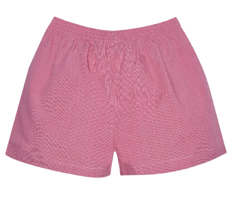 Classic Retro Red Micro Gingham Short