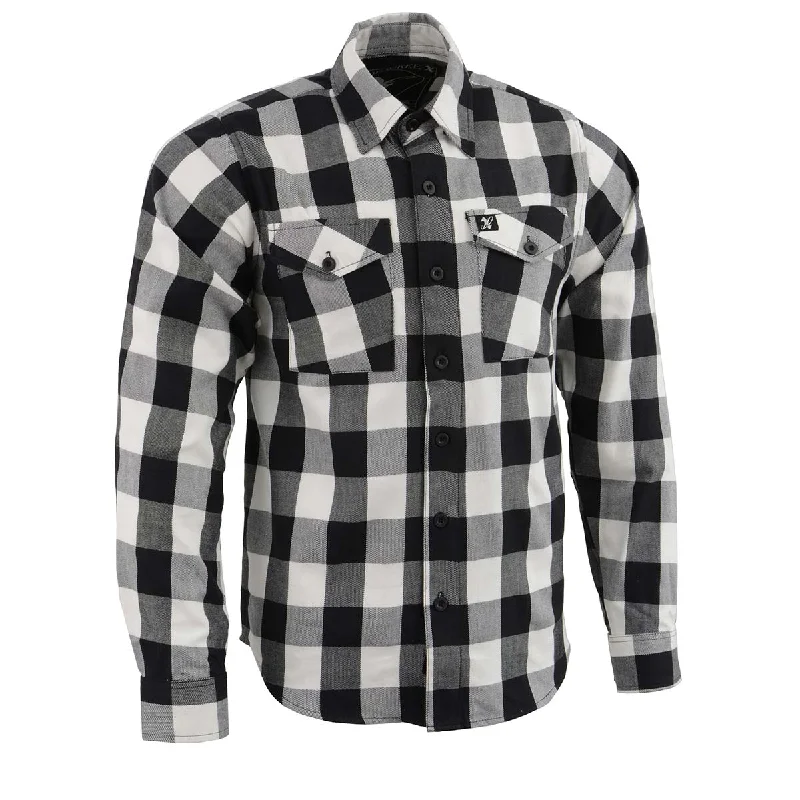 Trendy Items Milwaukee Leather Men's Flannel Plaid Shirt Black and White Long Sleeve Cotton Button Down Shirt MNG11633 Trendy Items Milwaukee Leather Men's Flannel Plaid Shirt Black and White Long Sleeve Cotton Button Down Shirt MNG11633