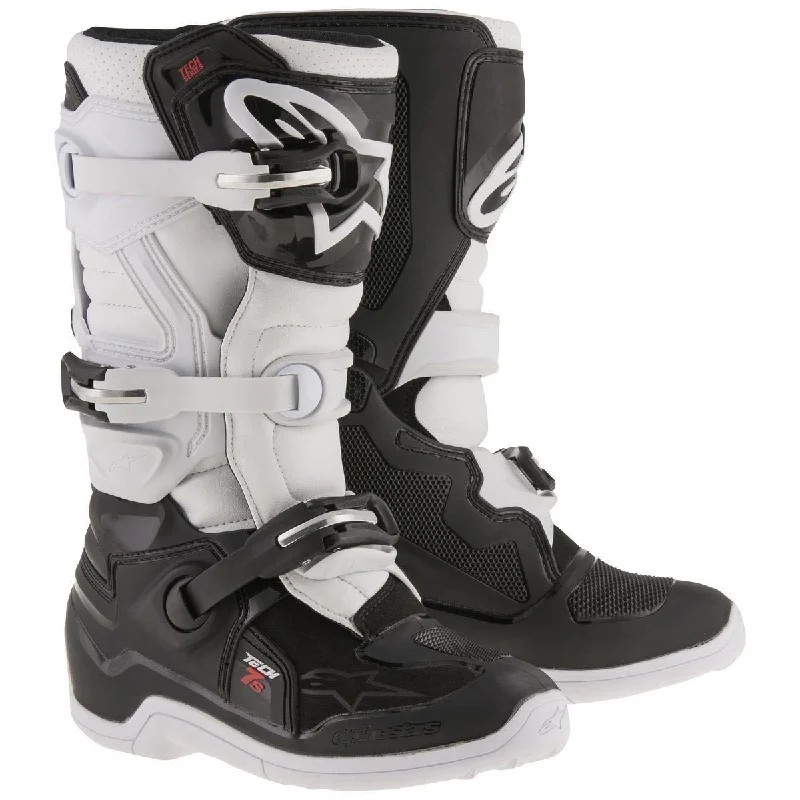 Printed Patterns Alpinestars Tech 7S Youth Black/White Motocross Boots