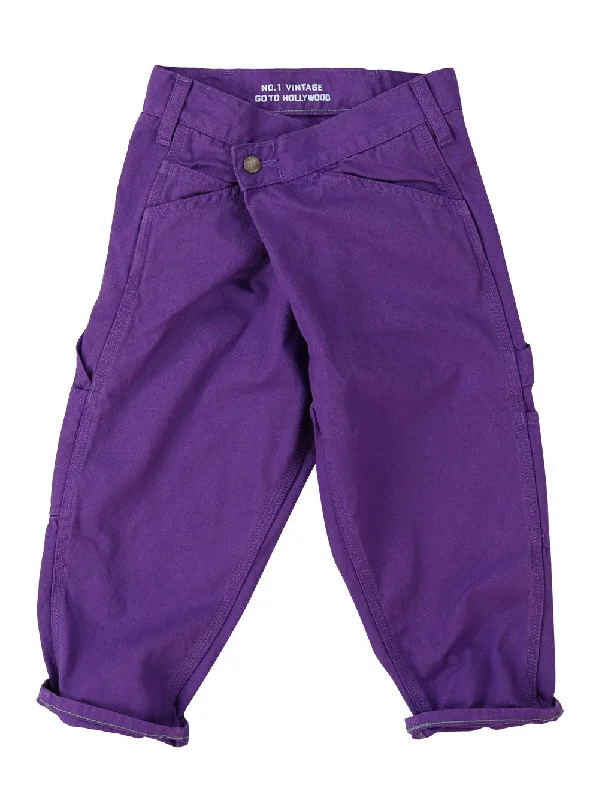 Relaxed And Casual Purple Vintage Pants