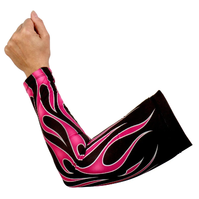 Cozy Chic Wear Hot Leathers ARM1008 Flames Pink Arm Sleeve