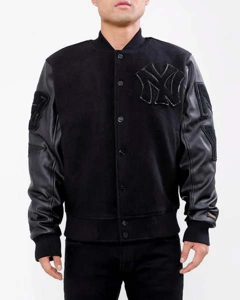 Warm Wear MLB NEW YORK YANKEES RETRO 1927 LOGO MEN'S VARSITY JACKET (BLACK)