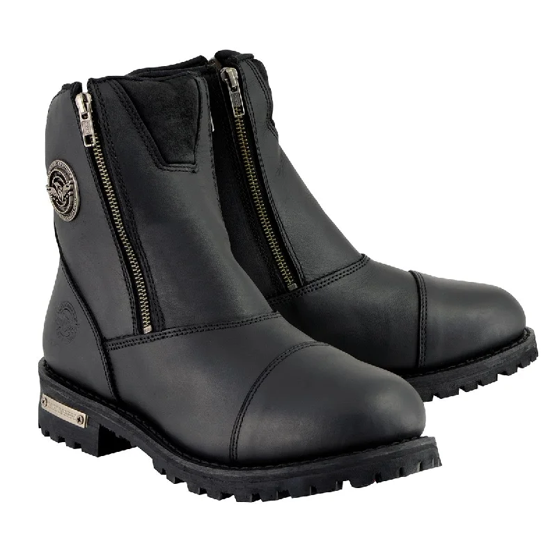 Fashion Elements Milwaukee Leather Women's Black Premium Leather Double Sided Zipper Motorcycle Riding Boots MBL202 Fashion Elements Milwaukee Leather Women's Black Premium Leather Double Sided Zipper Motorcycle Riding Boots MBL202