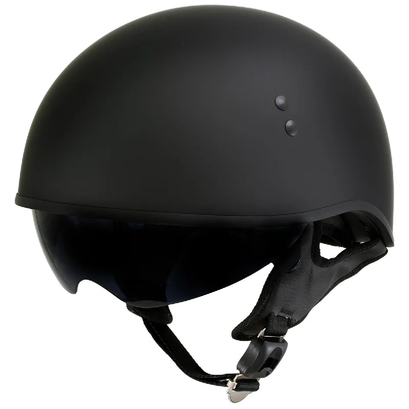 New Autumn And Winter Styles Outlaw T-72 'Black Widow' Flat Black Motorcycle Half Helmet with Drop Down Visor