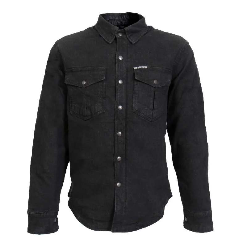 High-end Design Hot Leathers JKM3009 Men's Classic Black Denim Flannel Motorcycle Shirt-Jacket w/ CE Armor Protection High-end Design Hot Leathers JKM3009 Men's Classic Black Denim Flannel Motorcycle Shirt-Jacket w/ CE Armor Protection