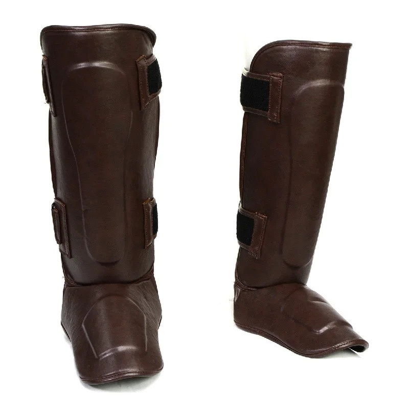 Daily Comfort X-Fitness XF1001 Brown Muay Thai Kickboxing Shin Guards