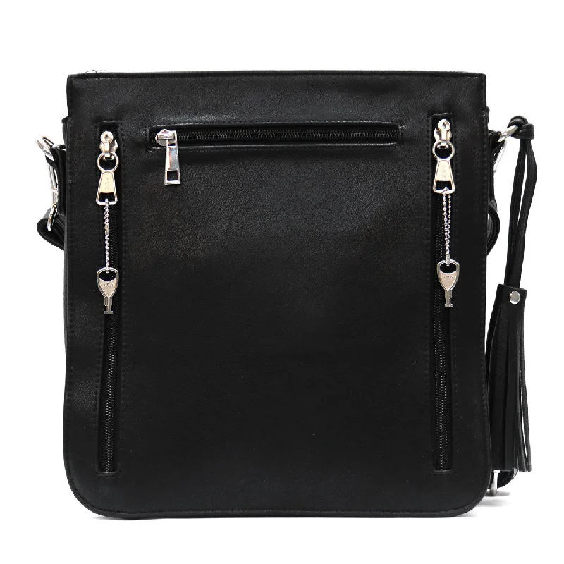 Urban Chic Hot Leathers PUA1177 Women's Black Hand-Crafted Laced Concealment Purse