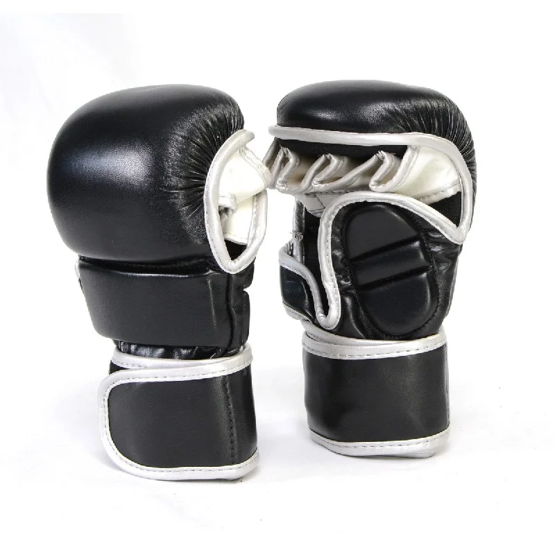 Sporty Elegance X-Fitness XF2001 7 oz MMA Hybrid Sparring Gloves-BLK/SILVER