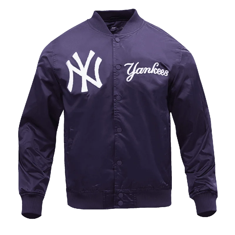 All-Day Comfort MLB NEW YORK YANKEES CHEST HIT MEN'SLOGO SATIN JACKET (MIDNIGHT NAVY) All-Day Comfort MLB NEW YORK YANKEES CHEST HIT MEN'SLOGO SATIN JACKET (MIDNIGHT NAVY)