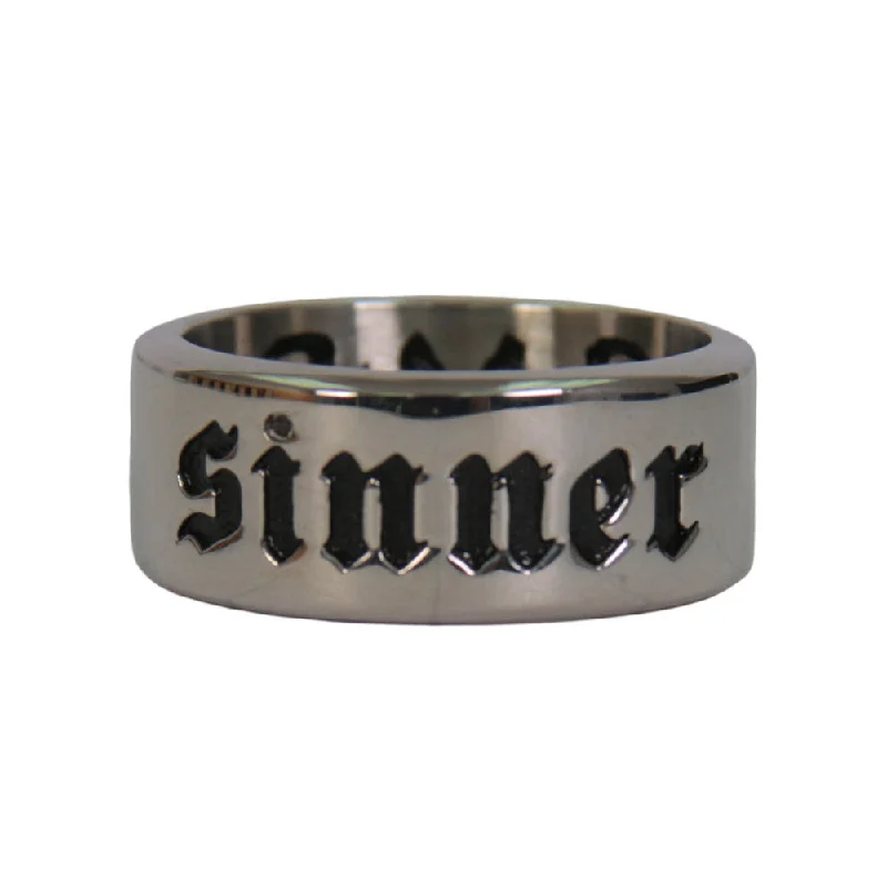 Light Dressing Hot Leathers JWR2146 Men's Silver 'Wide Band Sinner' Stainless Steel Ring