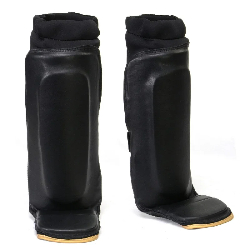 Trends X-Fitness XF1000 Black and Copper Hybrid Kickboxing MMA Shin Guards
