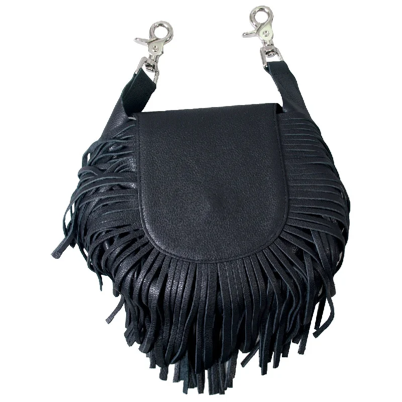 Comfortable And Casual Hot Leathers CPF4002 Ladies Leather Clip Pouch with Fringe