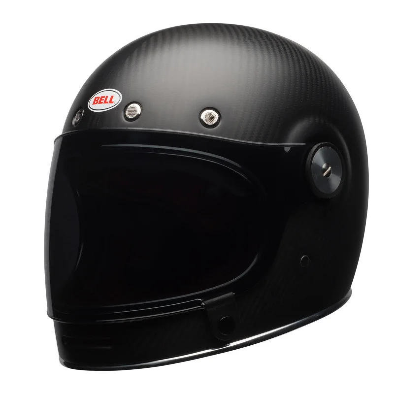 Embroidered Letters Bell Bullitt Modern Classic Matte Black Carbon Full-Face Helmet