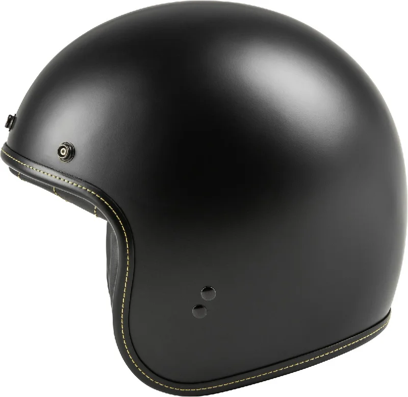 Ultra-lightweight Highway 21 Matte Black .38 Retro Open Face 3/4 Helmet