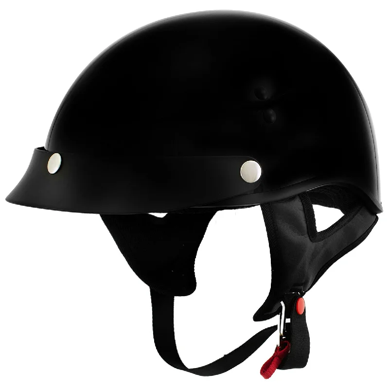 Relaxed Looks Outlaw T70 'Stealth' Advanced DOT Solid Gloss Black Half Motorcycle Helmet