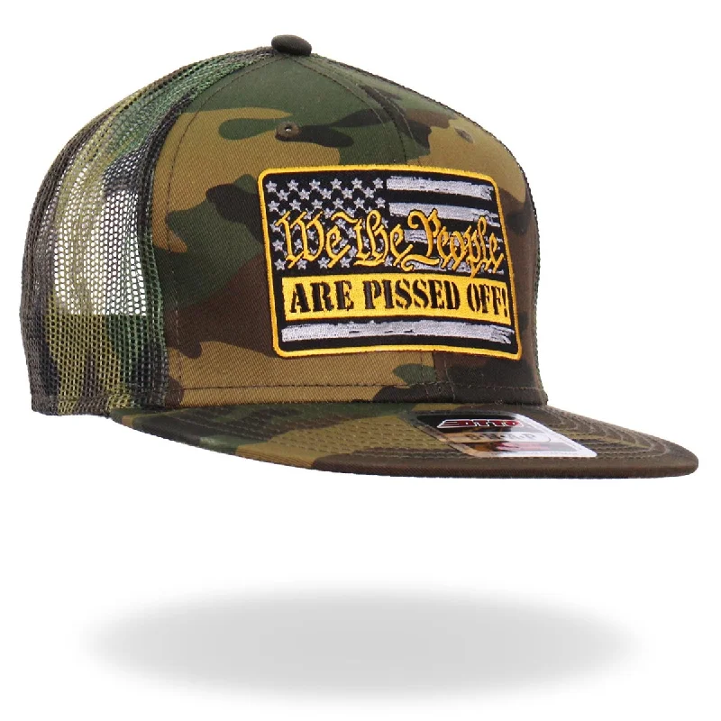 Effortless Looks Hot Leathers GSH2028 Black We The People Camo Snapback Hat