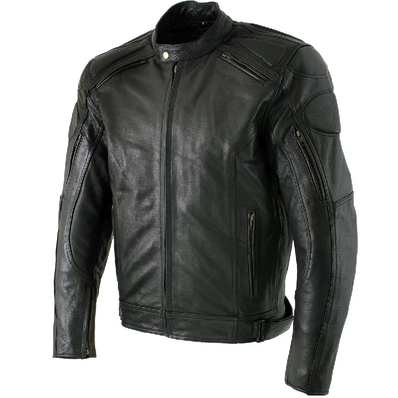 Outdoor Trend Xelement B7366 Men's 'Executioner' Black Leather Racer Jacket with X-Armor Protection Outdoor Trend Xelement B7366 Men's 'Executioner' Black Leather Racer Jacket with X-Armor Protection