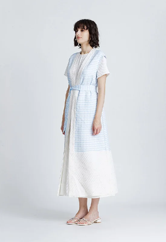 Youthful Contrast Textured Midi Outerwear