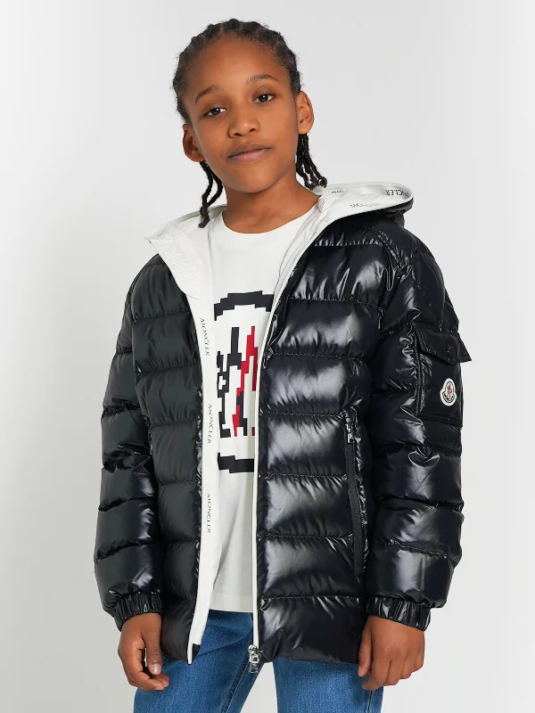 Sporty Wear Moncler Enfant Boys Down Padded Ganzorig Jacket in Navy