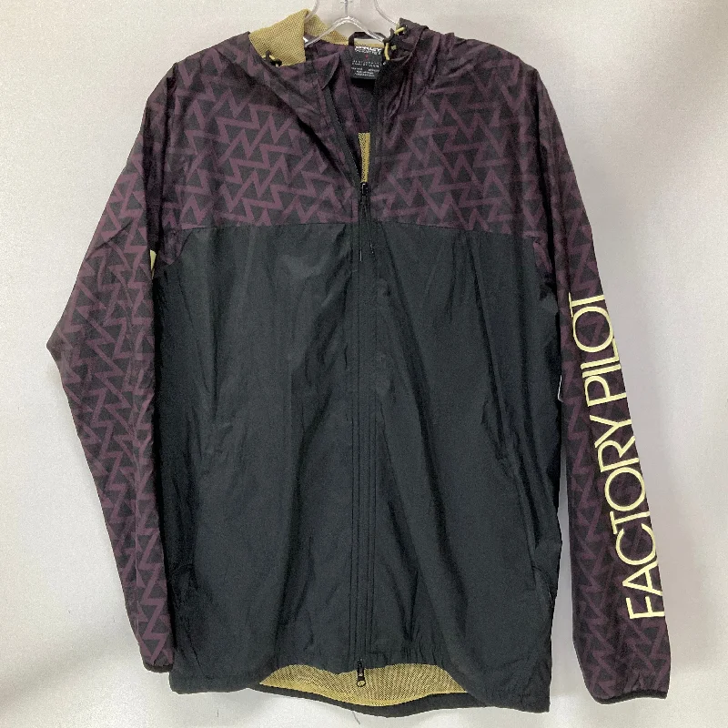 Dynamic Fashion Jacket Windbreaker By Oakley In Black & Purple, Size: S