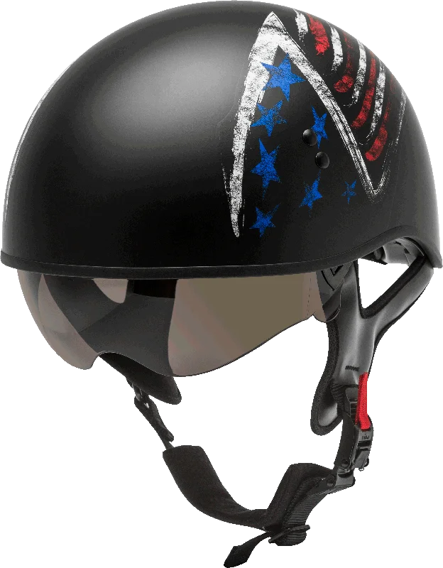 Fashion Must-have GMax 72-5648 HH-65 'Bravery' Half HelmetMatte Black/Red/White/Blue Fashion Must-have GMax 72-5648 HH-65 'Bravery' Half HelmetMatte Black/Red/White/Blue