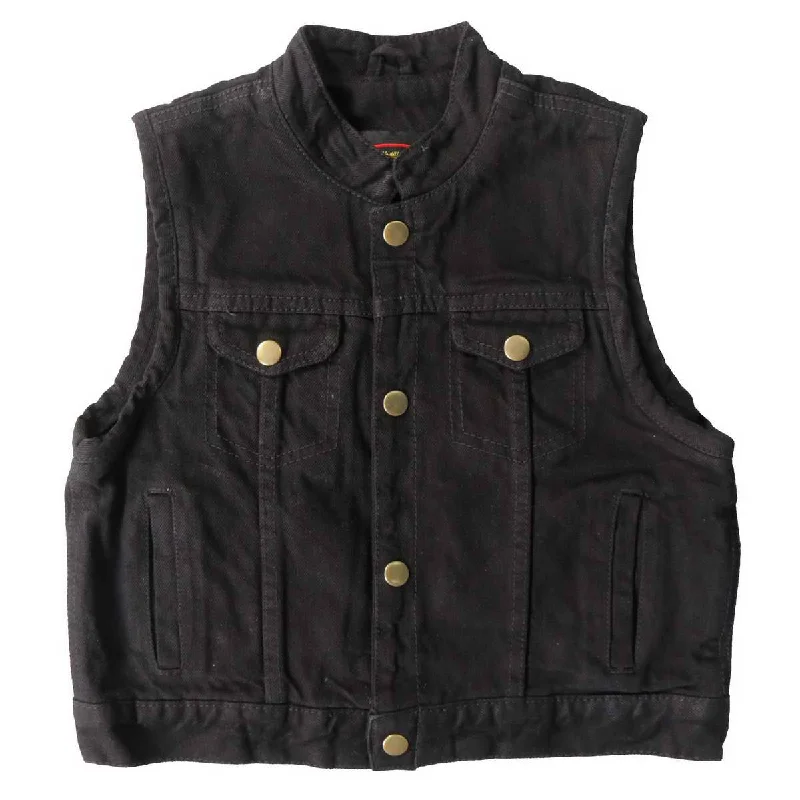 Effortless Dressing Hot Leathers VSK1004 Kids Toddler Black Denim Biker Vest