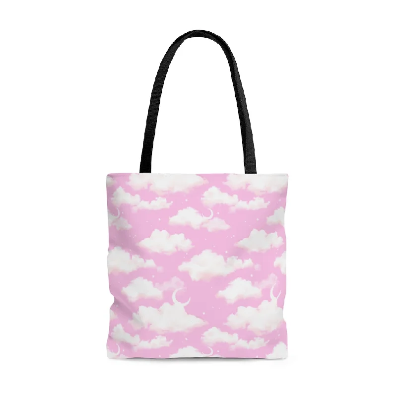 Cool Summer Cloudy Sky Tote Bag (Pink)