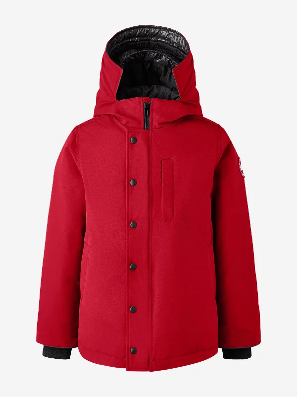 Casual And Casual Canada Goose Kids Down Padded Logan Parka Jacket in Red