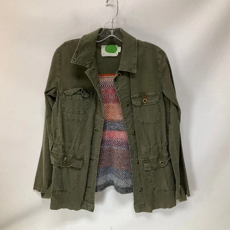 Cozy Chic Jacket Denim By Anthropologie In Green Denim, Size: Xs