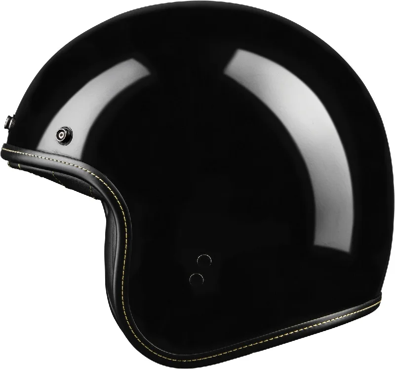 Classic Retro Highway 21 Gloss Black .38 Retro Open Face 3/4 Helmet