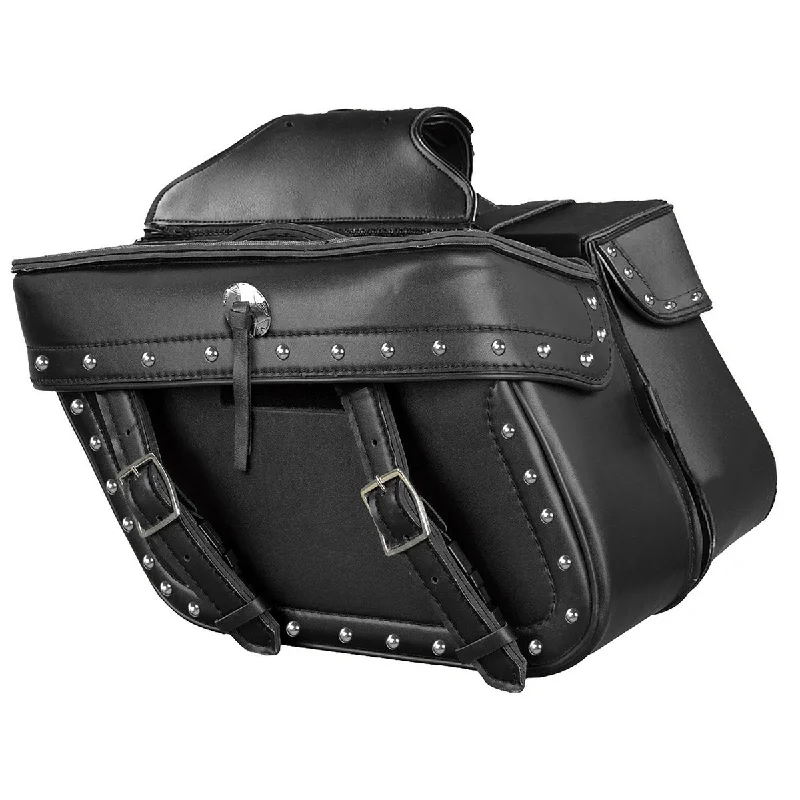 Comfortable Fashion Looks Milwaukee Performance MP8320 Black Zip Off PVC Studded Throw Over Saddlebags