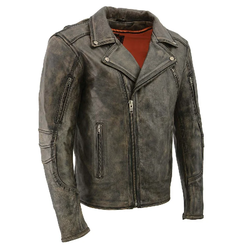 Minimal Style Milwaukee Leather MLM1515 Men's Classic Beltless Distressed Brown Leather Triple Stitched Motorcycle Biker Jacket Minimal Style Milwaukee Leather MLM1515 Men's Classic Beltless Distressed Brown Leather Triple Stitched Motorcycle Biker Jacket