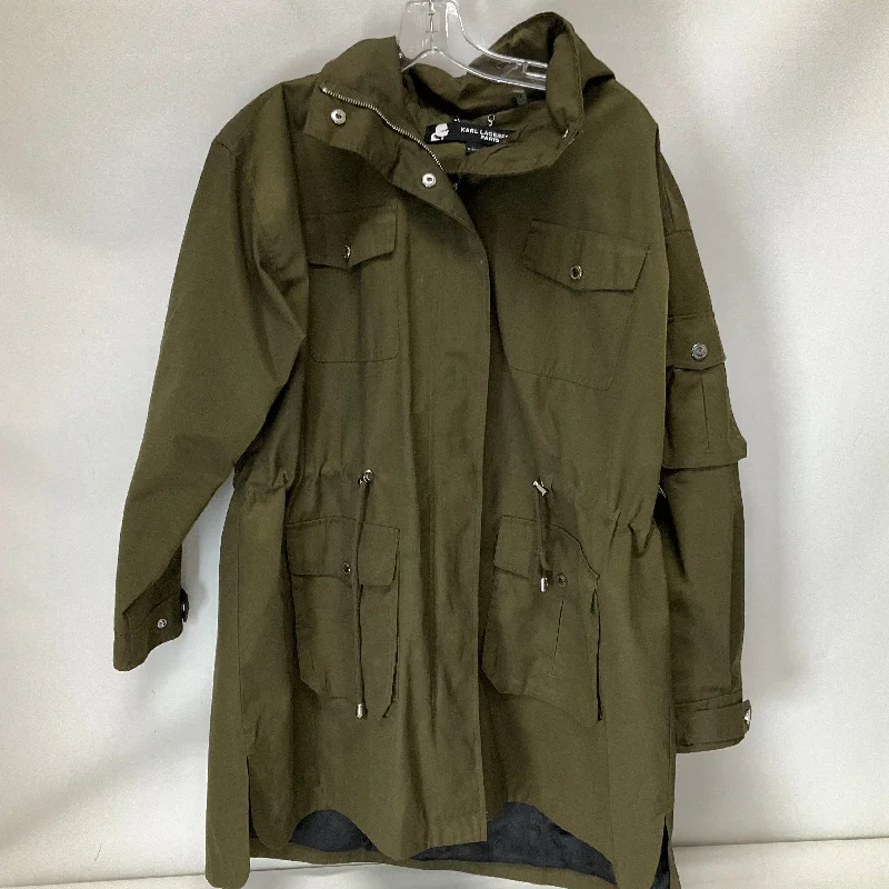 Warm Chic Outfits Jacket Windbreaker By Karl Lagerfeld In Green, Size: Xl