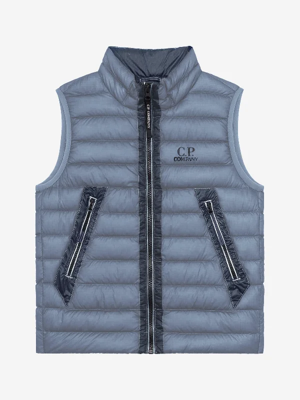 Hooded design C.P. Company Boys Padded Gilet in Grey