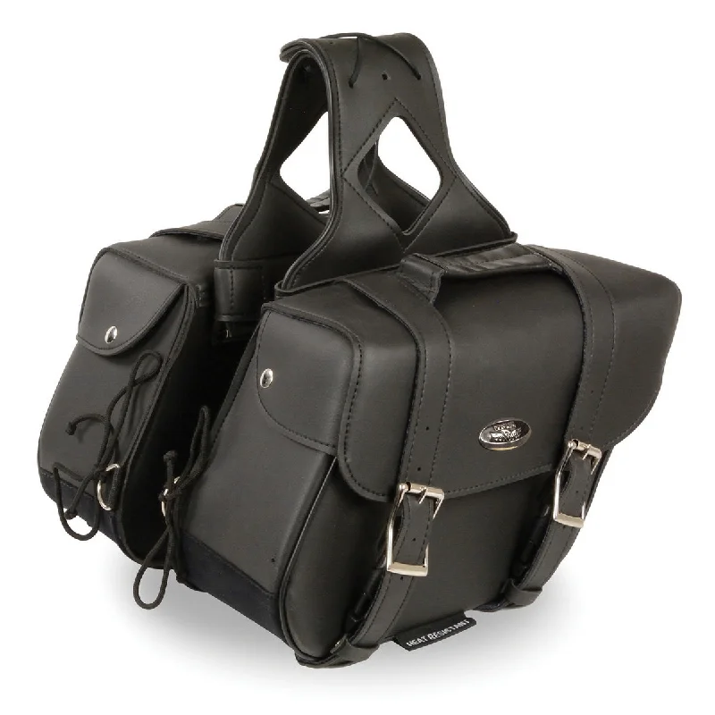 Cozy Fashion Trends Milwaukee Leather SH58001ZB Medium Black Zip-Off PVC Slanted Throw Over Saddlebags