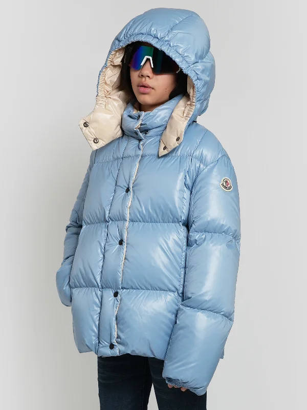 Simple Chic Moncler Enfant Girls Down Padded Parana Jacket in Blue