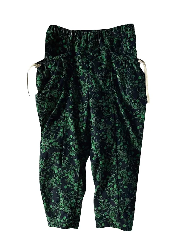 Girl Style Floral Black Pants
