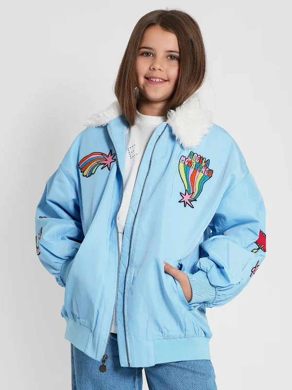 Elegant Fit Stella McCartney Girls Zip Up Jacket in Blue