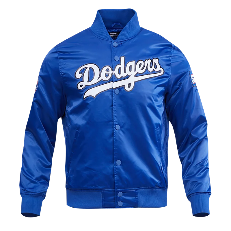 Free And Casual MLB LOS ANGELES DODGERS BIG LOGO MEN'S SATIN JACKET (DOGERS BLUE)
