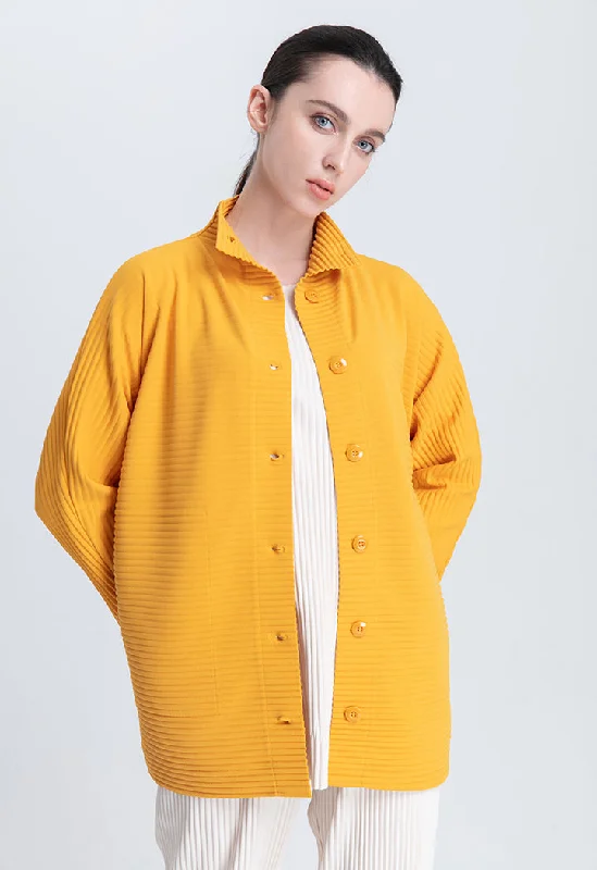 Warm Comfort Stand Collar Pleated Continuous Long Sleeve Blouse