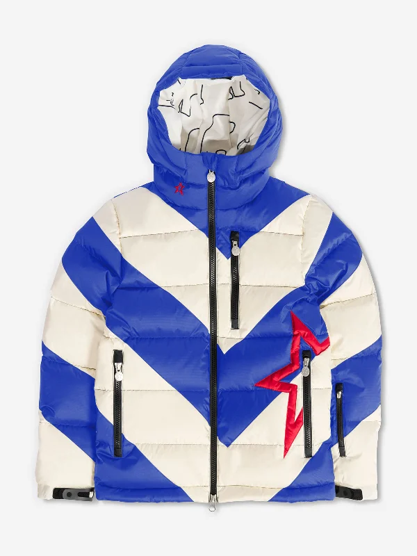 Classic Design Perfect Moment Kids Super Mojo Down Puffer Jacket in Blue