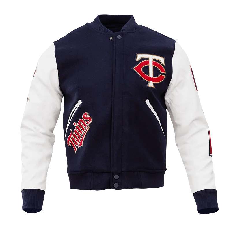 Relaxed Tops MLB MINNESOTA TWINS CLASSIC WOOL MEN'S VARSITY JACKET (MIDNIGHT NAVY/WHITE)