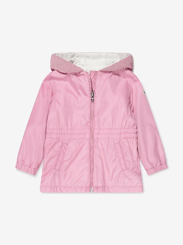 Fashion Pioneer Moncler Enfant Baby Girls Messein Long Parka in Pink