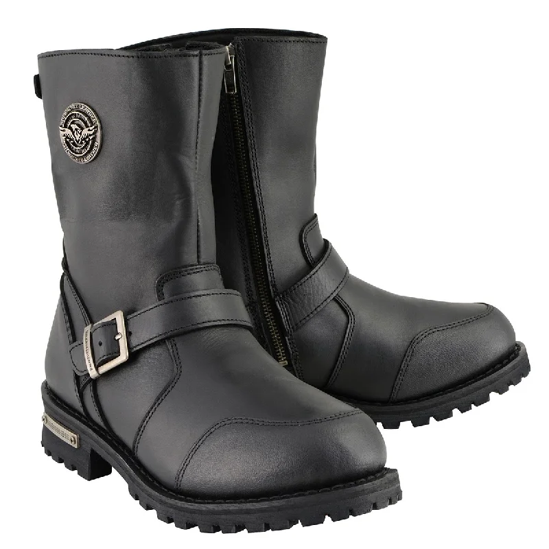 Noble Temperament Milwaukee Leather MBM9090W Men's Black Wide Width 9-Inch Classic Engineer Motorcycle Boots with Gear Shift Guard Noble Temperament Milwaukee Leather MBM9090W Men's Black Wide Width 9-Inch Classic Engineer Motorcycle Boots with Gear Shift Guard