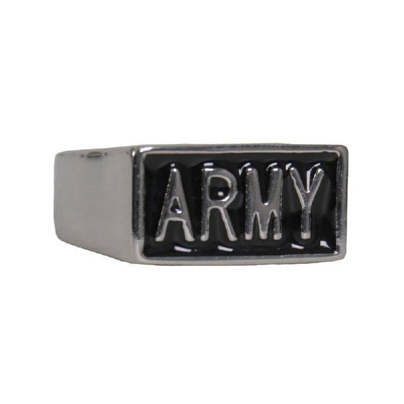 Soft Casuals Hot Leathers JWR2137 Men's Silver 'Army' Stainless Steel Ring